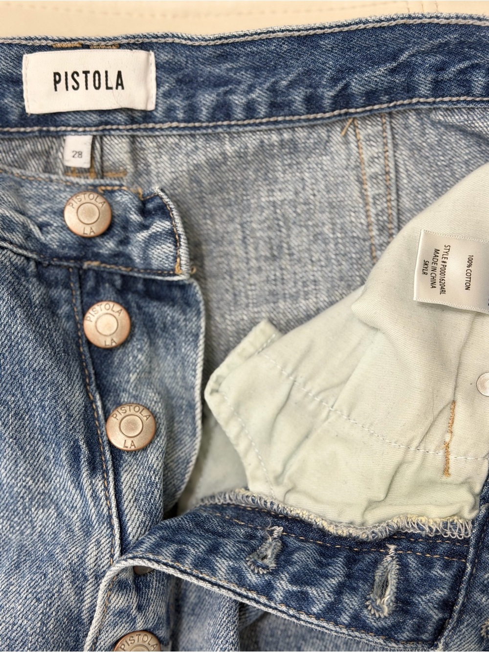 pistola Ezra Light Blue High-Rise Button-Fly Jeans